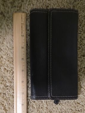 Brown Leather Wallet with Contrast Stitching